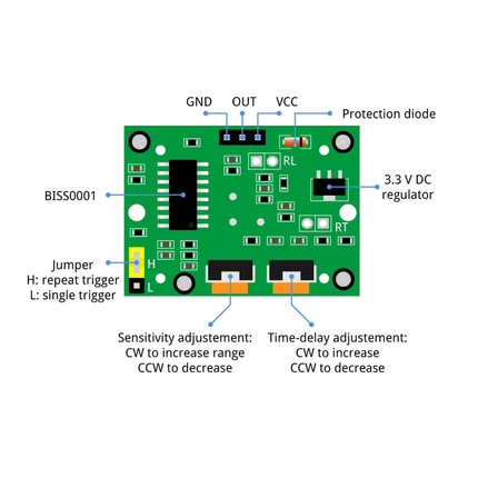 PIR HC-SR501 motion sensor for arduino