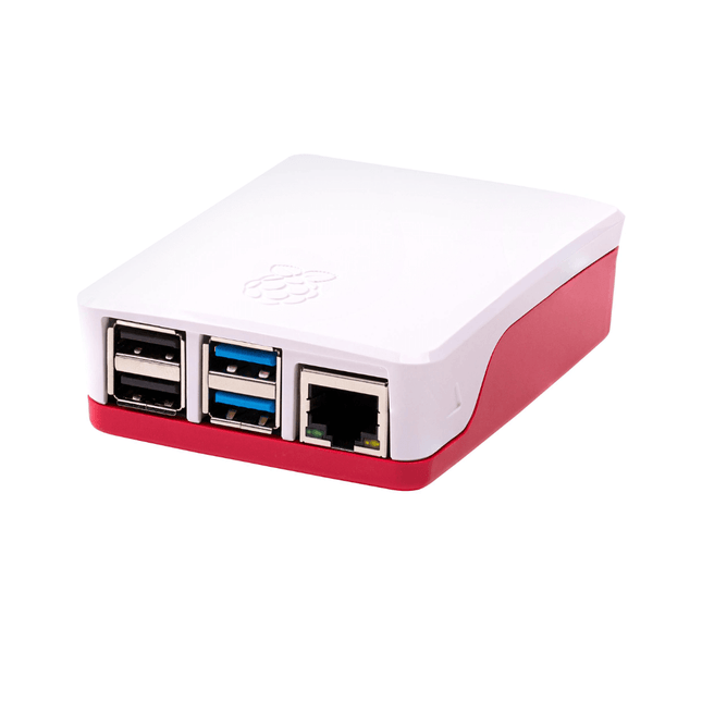 เคส Raspberry Pi 4 สีแดงขาว แบบ 2 ชิ้น