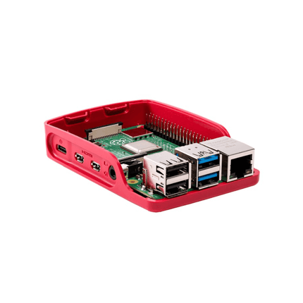 เคส Raspberry Pi 4 สีแดงขาว พร้อมช่องพอร์ต