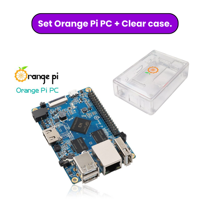 Set Orange Pi PC + Clear case.