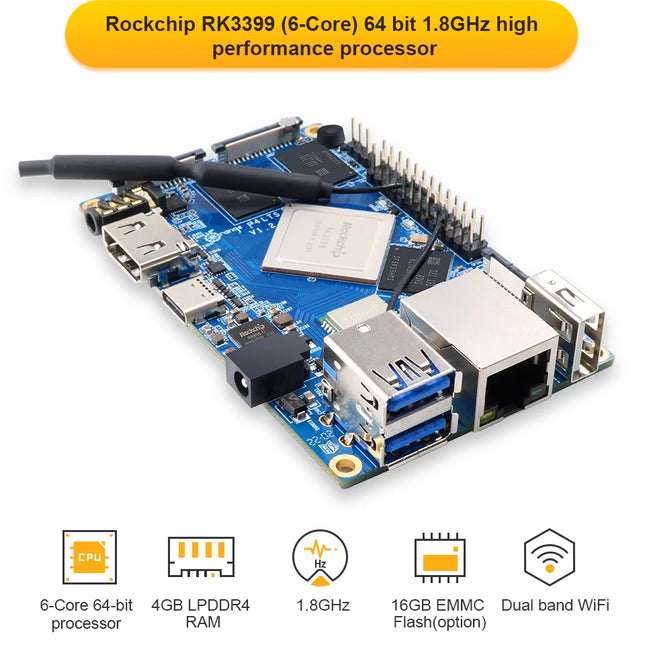 บอร์ด Orange Pi 4 LTS Mini Computer