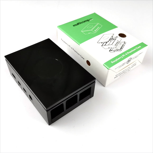 เคส Raspberry Pi 4 สีดำพร้อมช่องระบายอากาศ